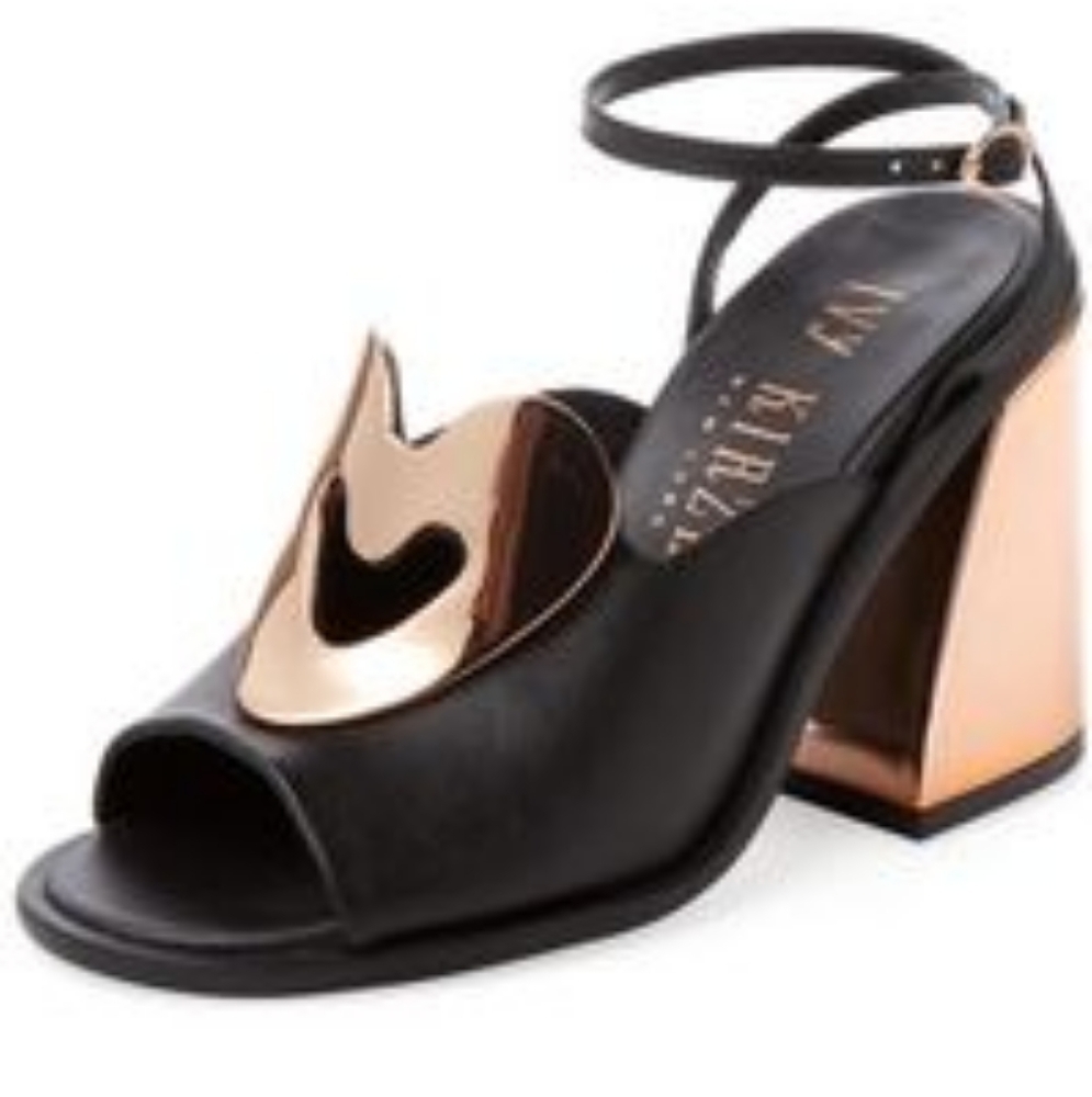 Ivy Kirzhner black 18k P rose gold heels prom